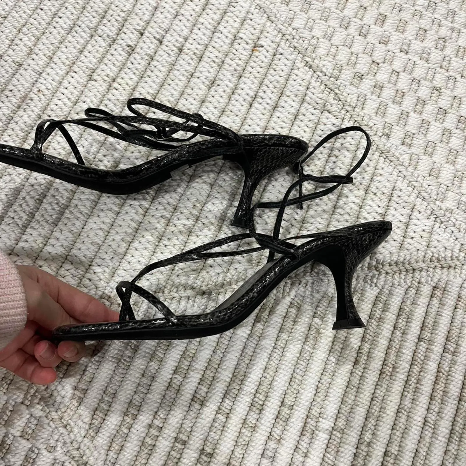 Jeffrey Campbell Fluxx Kitten Heels in Grey Black Python - Image 5