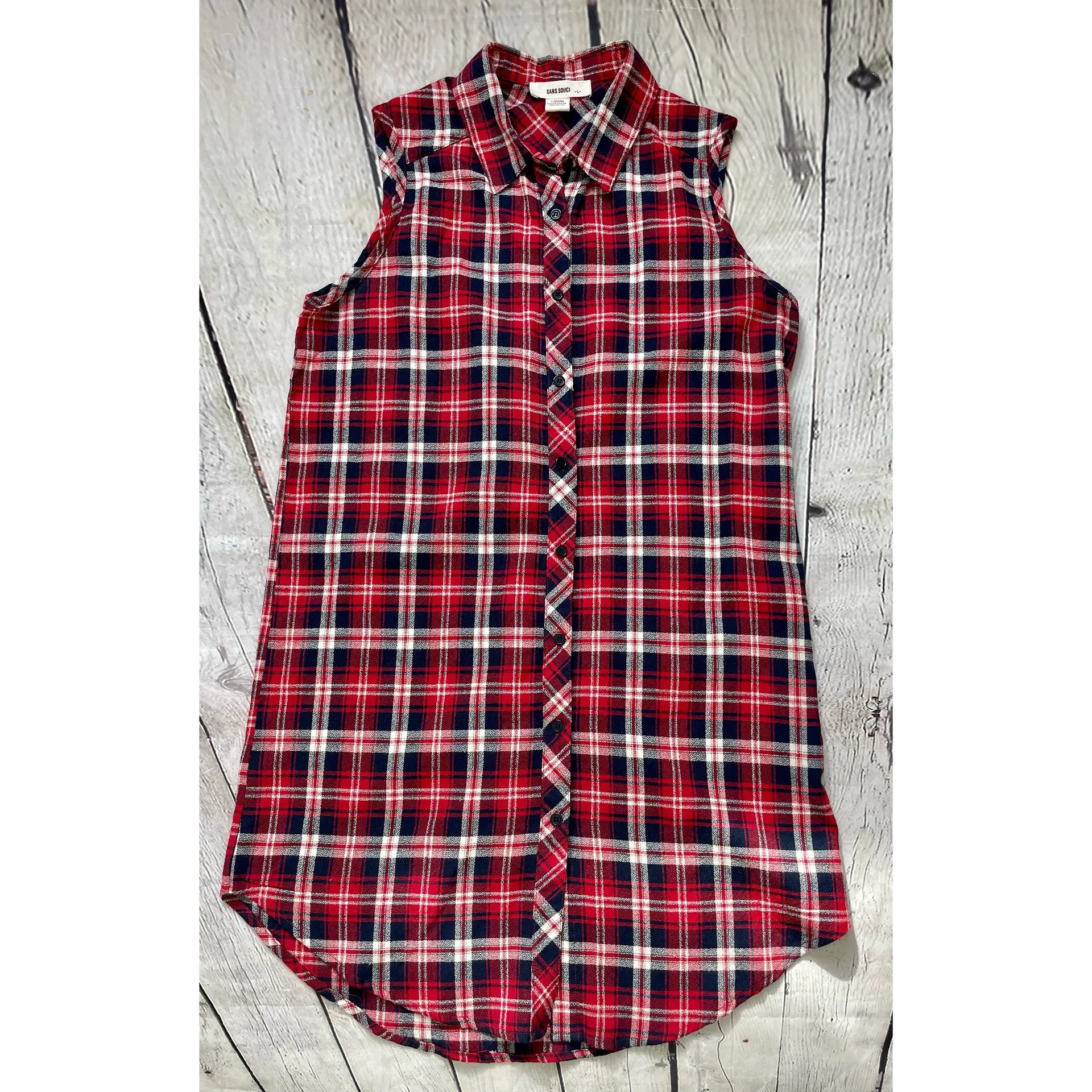 Red Plaid Shirtdress - Image 7