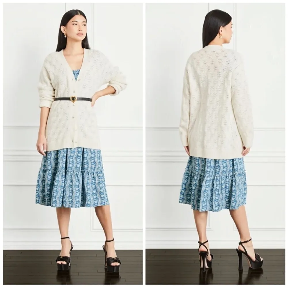 New Hill House Home The Grandpa Cardigan in cream merino wool Size M - Image 3