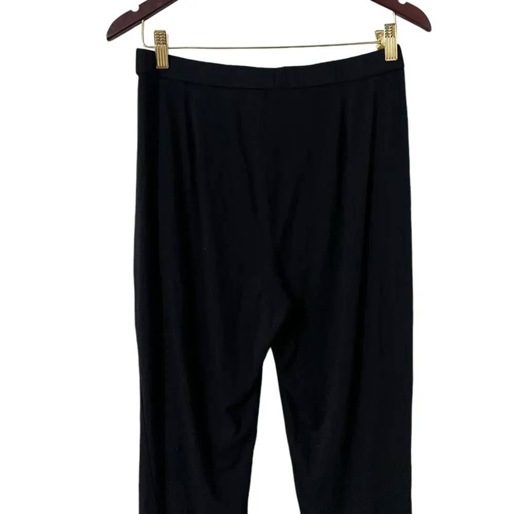 EILEEN FISHER Casual Knit Pull On Black Pants Trousers Joggers - Image 3