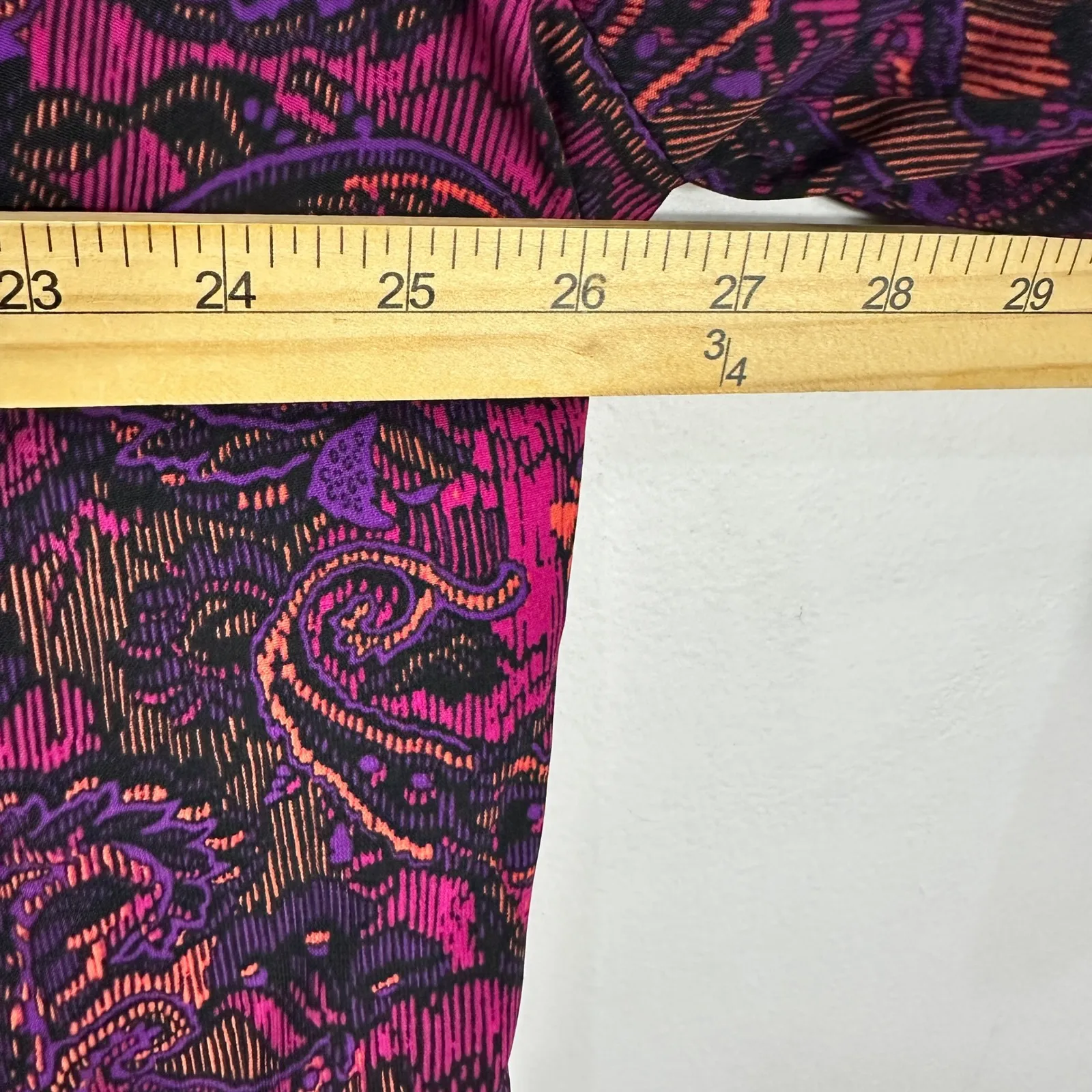 Catherines Purple Paisley Button Up Shirt Womens Plus 2X Boho Whimsigoth Indie - Image 5