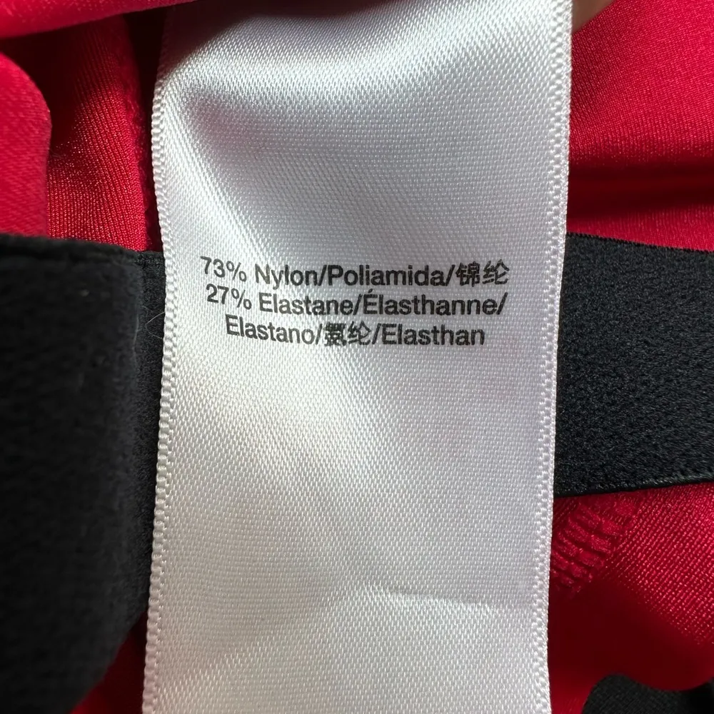 DKNY Women's Cropped Tank Sports Bra Red Ski Patrol Size Large L Athletic - Image 10