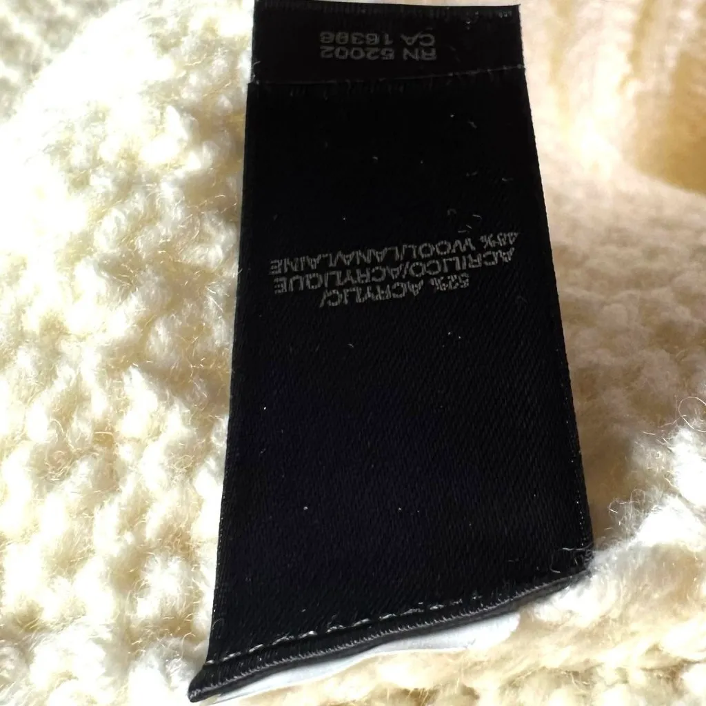 Ivory & Blue Fair Isle Cable Knit Turtleneck Sweater Size M Liz Claiborne - Image 6