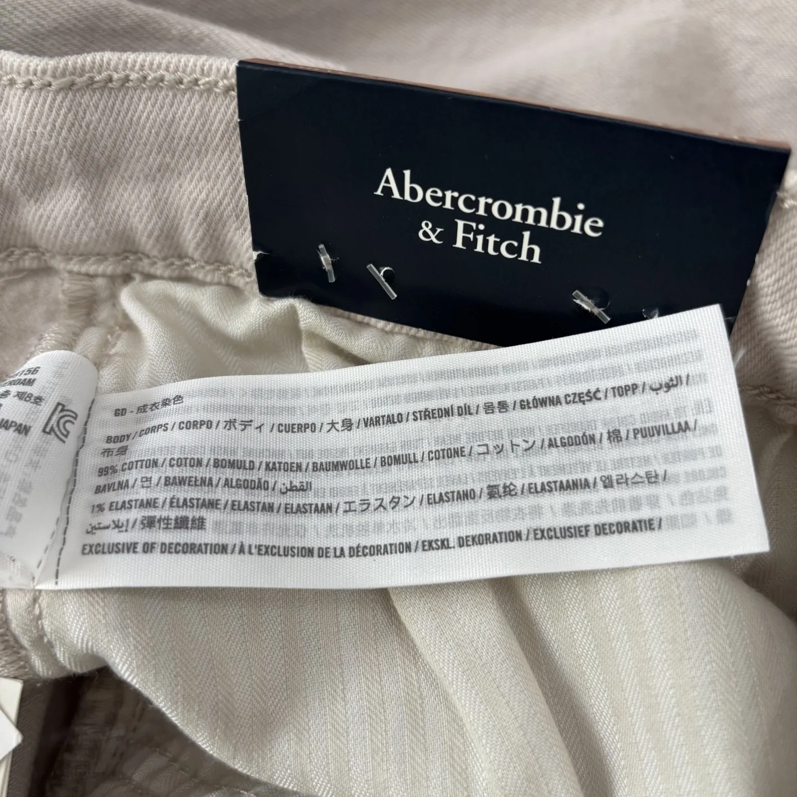 Abercrombie & Fitch The 90s Straight Ultra High Rise‎ Jeans Womens 37 24S Beige - Image 9