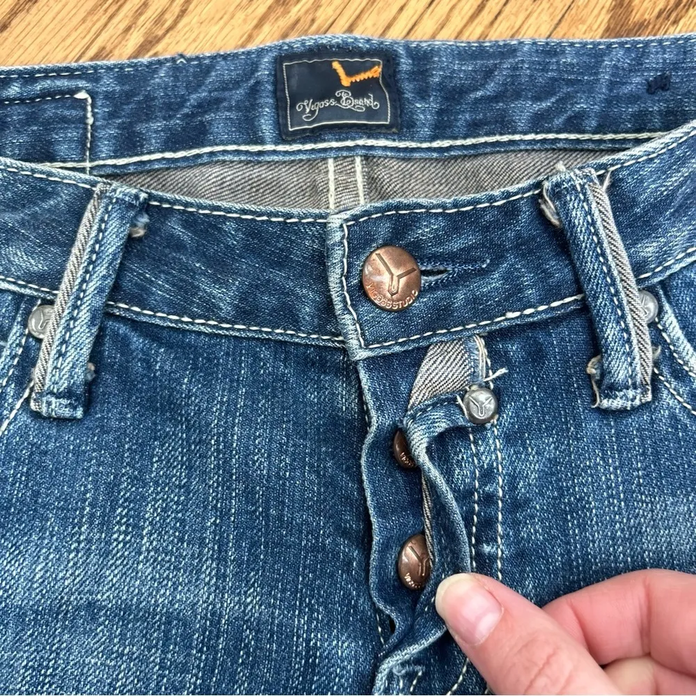 Vigoss  | Cropped Capri Embellished Pockets Distressed Denim Jeans Size 27 - Image 5