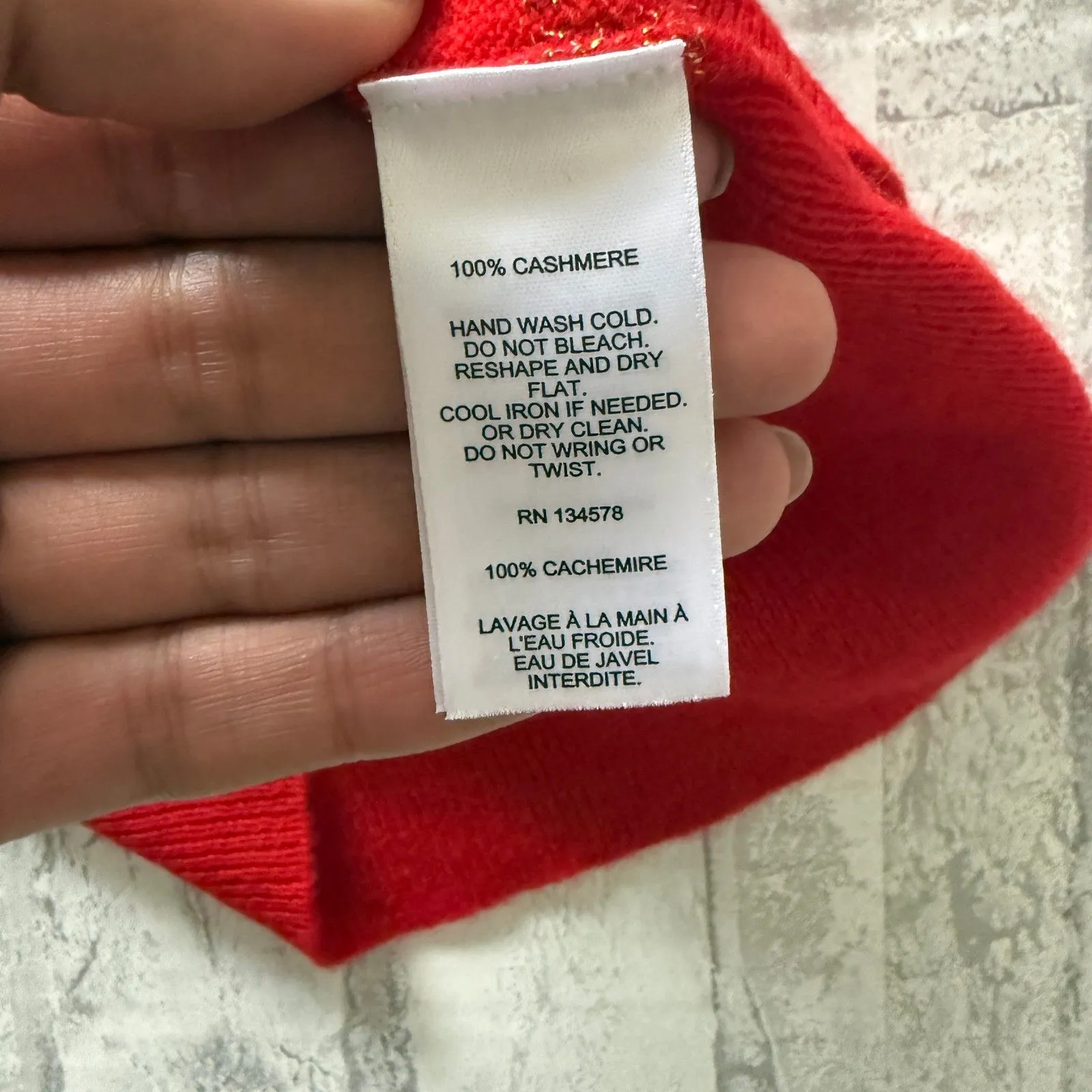 Vineyard Vines 100% Cashmere Red Velvet Shine Stripe Polo Women’s Pullover XXS - Image 6