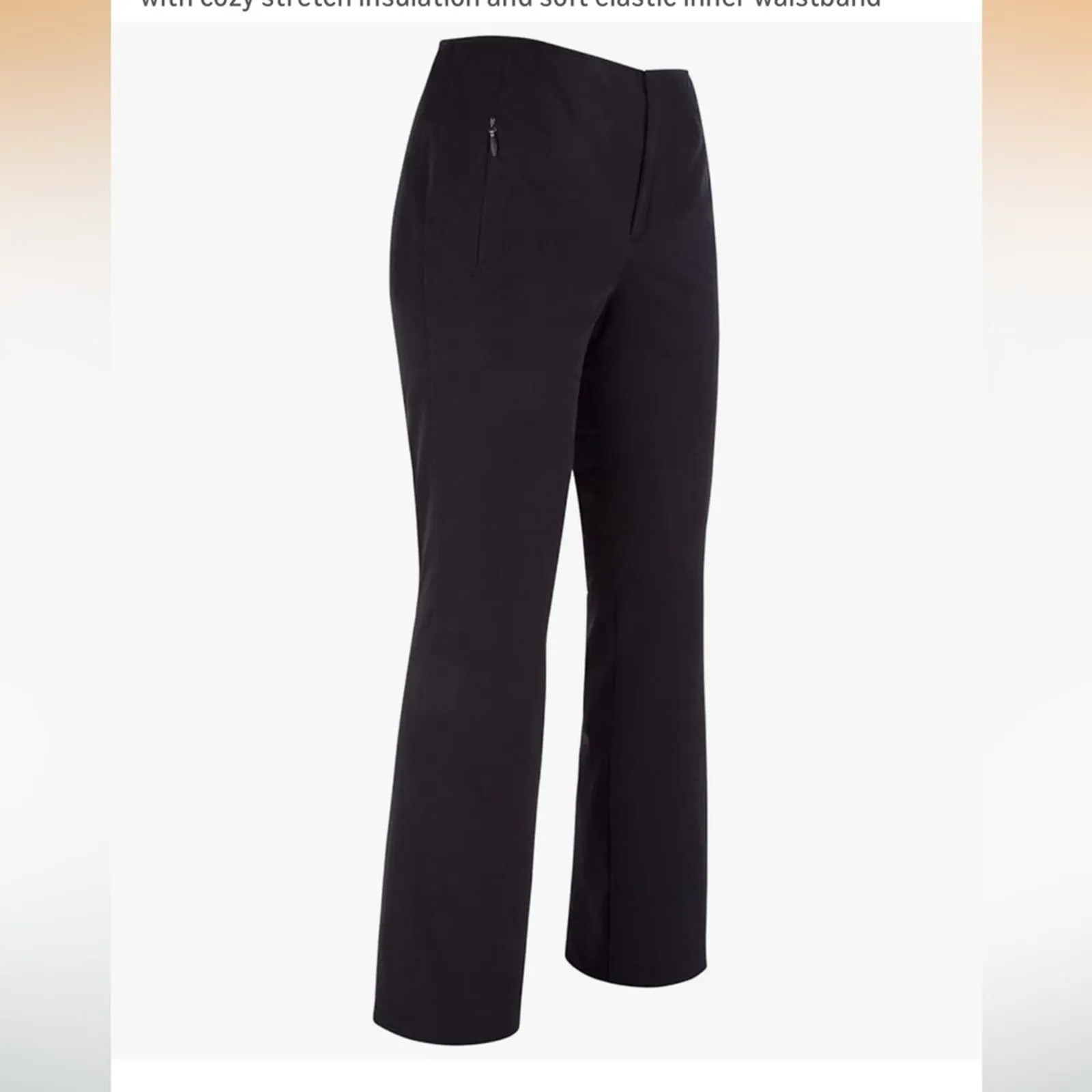 Fera Stretch Black Ski Pants 4 Way Heaven Nylon Insulated Tall Winter Snowboard Size 10 - Image 2