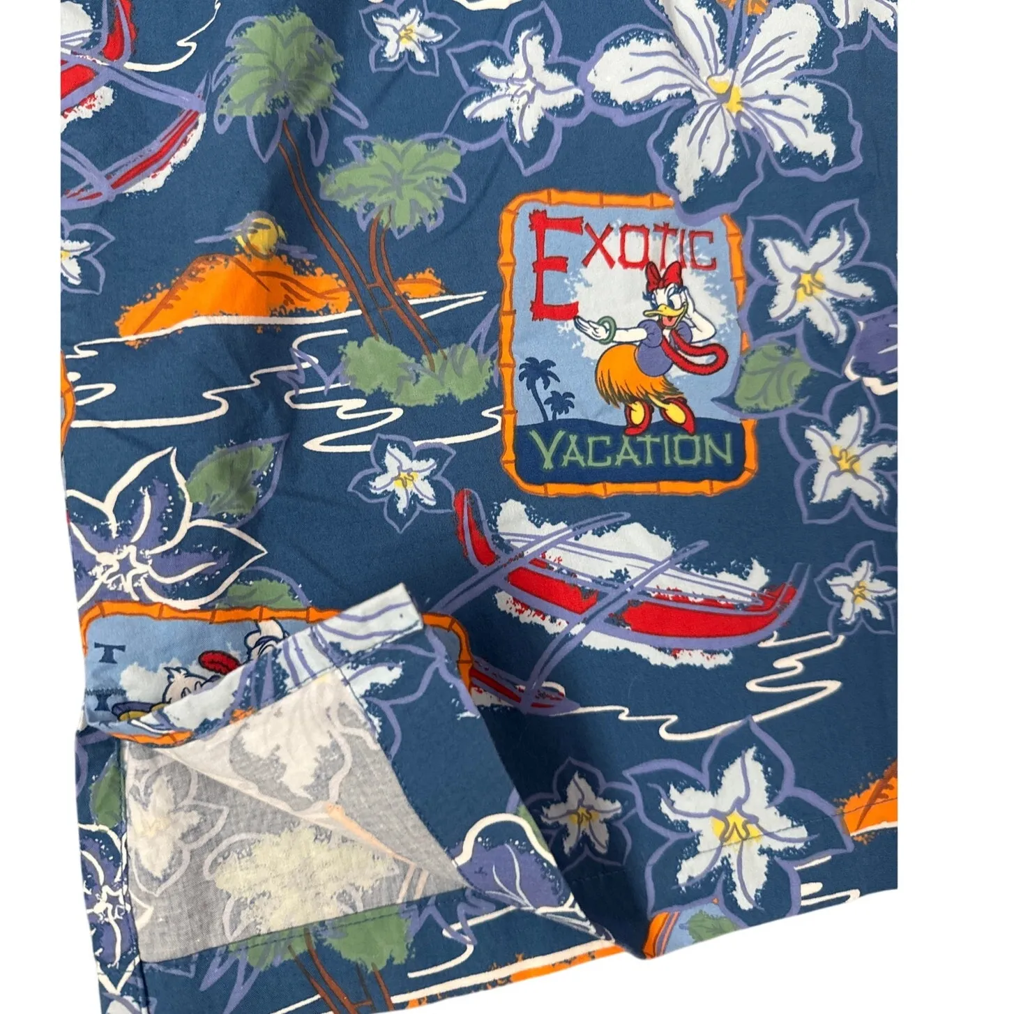 Vintage Disney Shop Mickey & Friends‎ Tropical Hula Hawaii Postcard Dress Medium - Image 9