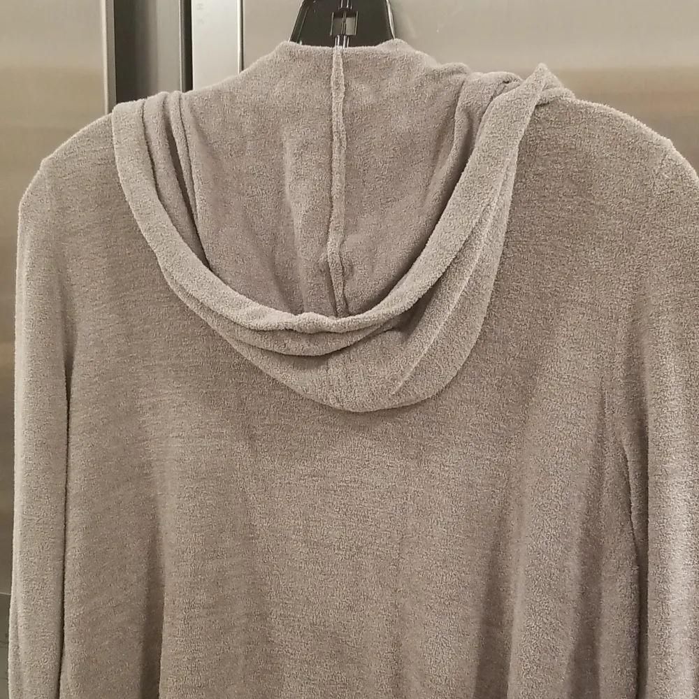 đź’•BAREFOOT DREAMSđź’• CozyChic Lite Seashore Hooded Cardigan ~ Pewter Grey XS NWT - Image 8