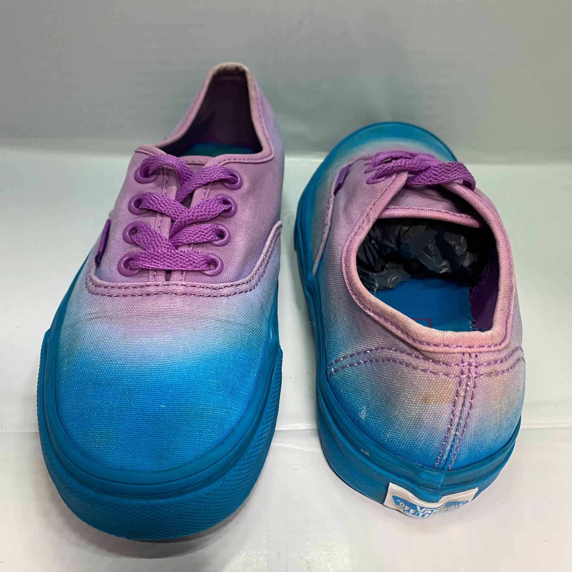 Vans Blue Purple Ombré Skate Shoes Lace Up Ladies 5.5 - Image 4