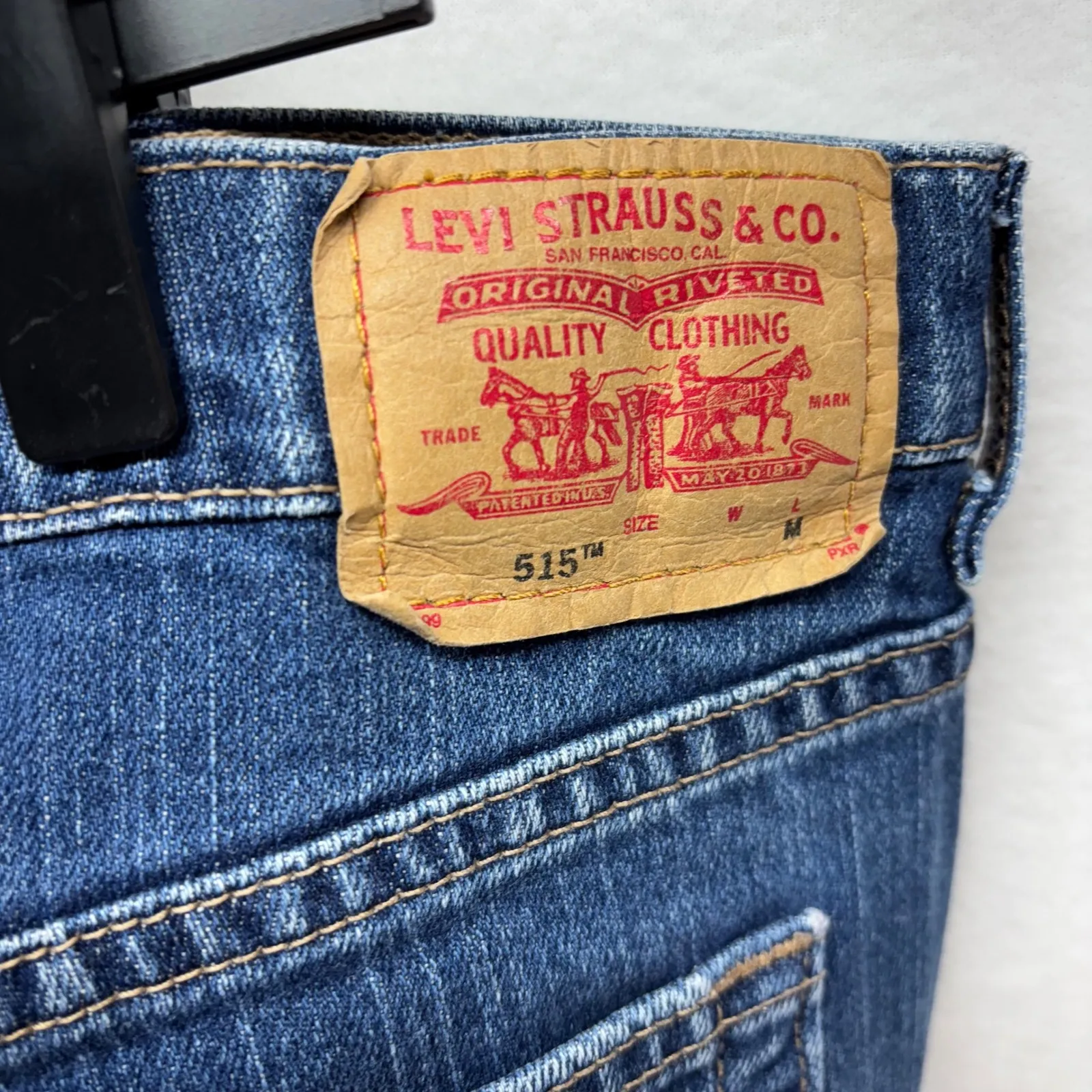 Levi's 515 Nouveau Boot Cut Stretch Jeans Women's Size 14/32 Medium‎ Wash Denim - Image 6