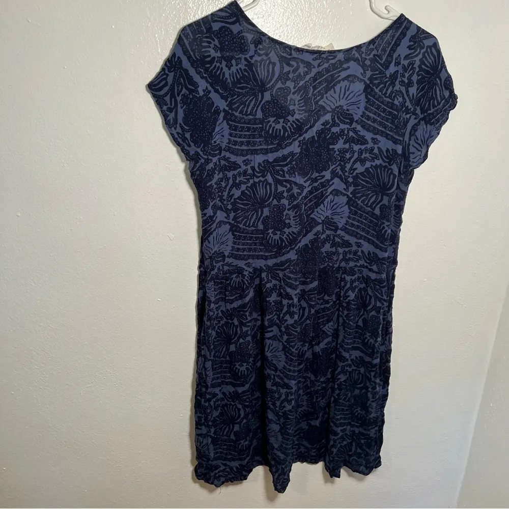 L.O.G.G. H&M V-Neck Swing Dress Blue Nautical - Image 6