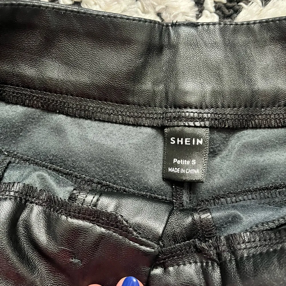 Black Faux Leather Pants - Image 3