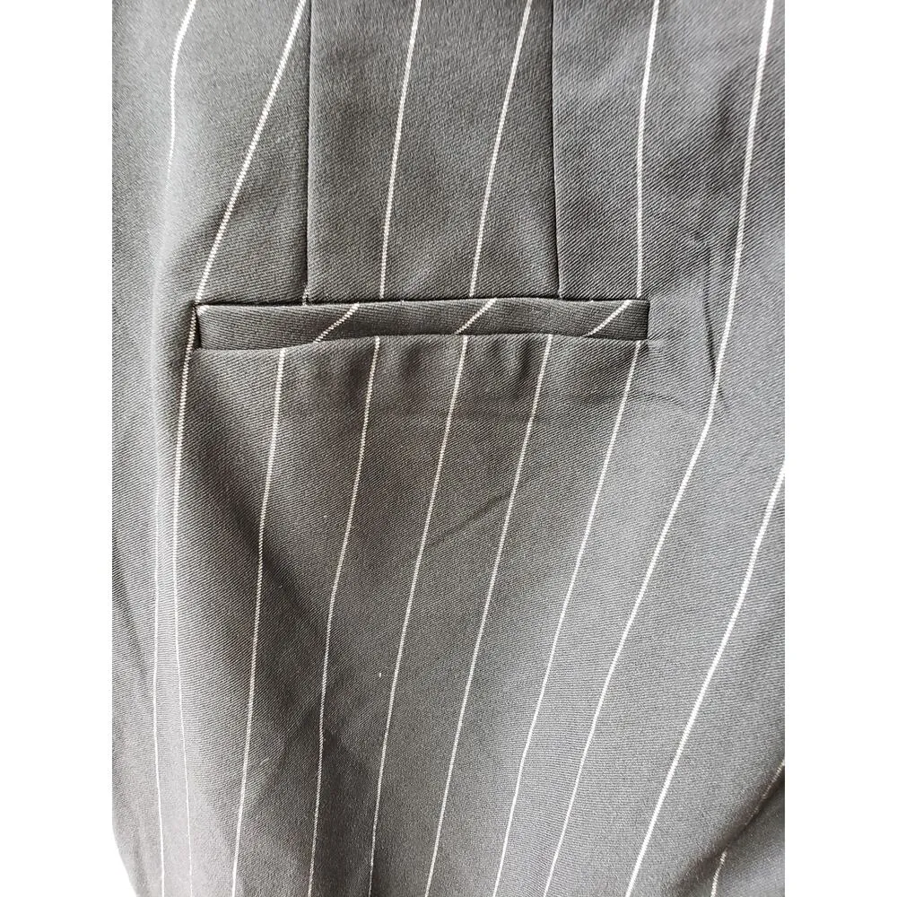 CATO Pants Womens Size 24W Black White Striped Slim Fit High Rise Ankle Slit - Image 15