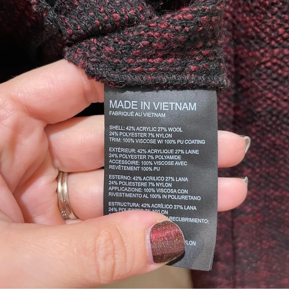 Club Monaco Braxlee Knit Wool Blazer Jacket Burgundy Black Women’s Size 2 New - Image 12