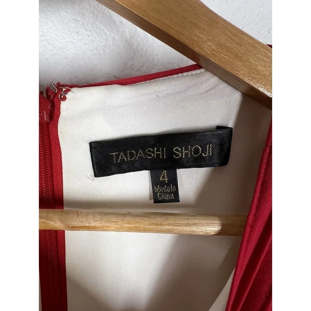 Tadashi Shoji Lace Overlay Sheath Dress 4 Womens Fully Lined Back Zipper - Image 3