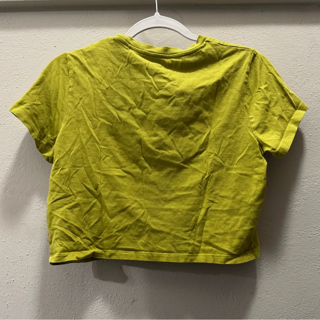 Levi's Green Cropped T-Shirt (S) - Image 2