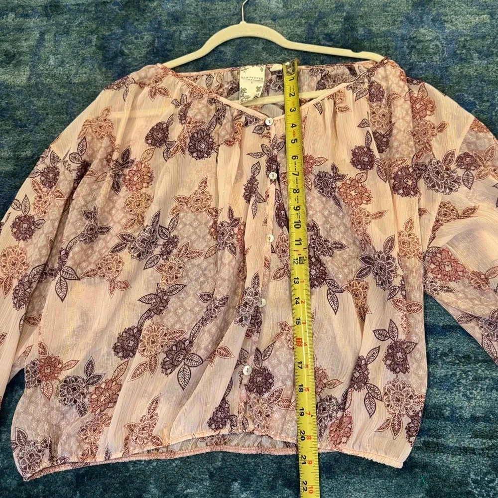 Blu Pepper Bohemian Effortless Airy Sheer Floral Peasant Festival Fairy Hippie - Image 5