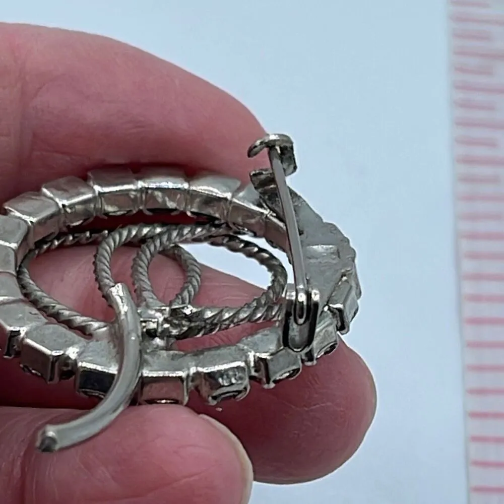 Vintage midnight blue and clear crystal brooch Blue - Image 4