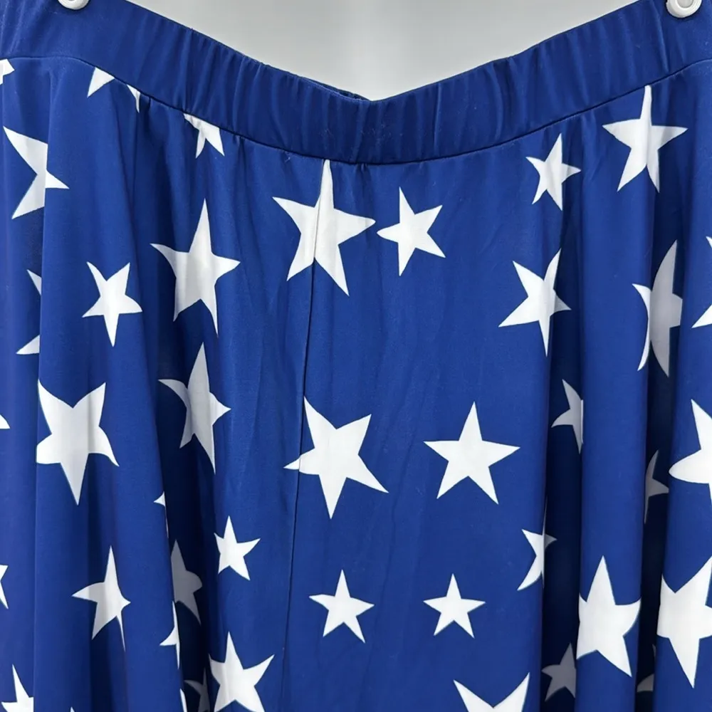Red white blue Stars and Stripes knee length midi skirt patriotic plus size Size 5X - Image 4