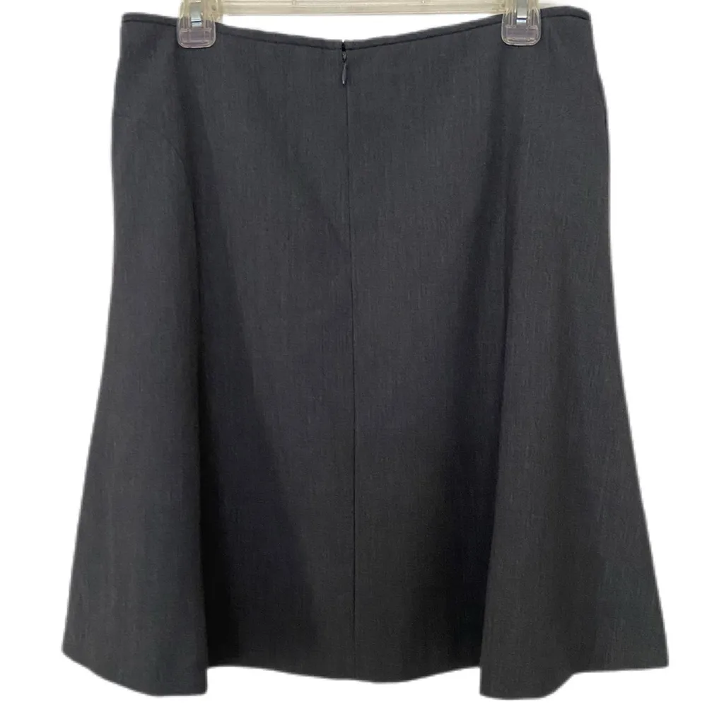Calvin Klein A-Line Knee-Length Skirt Charcoal Gray Back Zipper Size 12 Petite - Image 2
