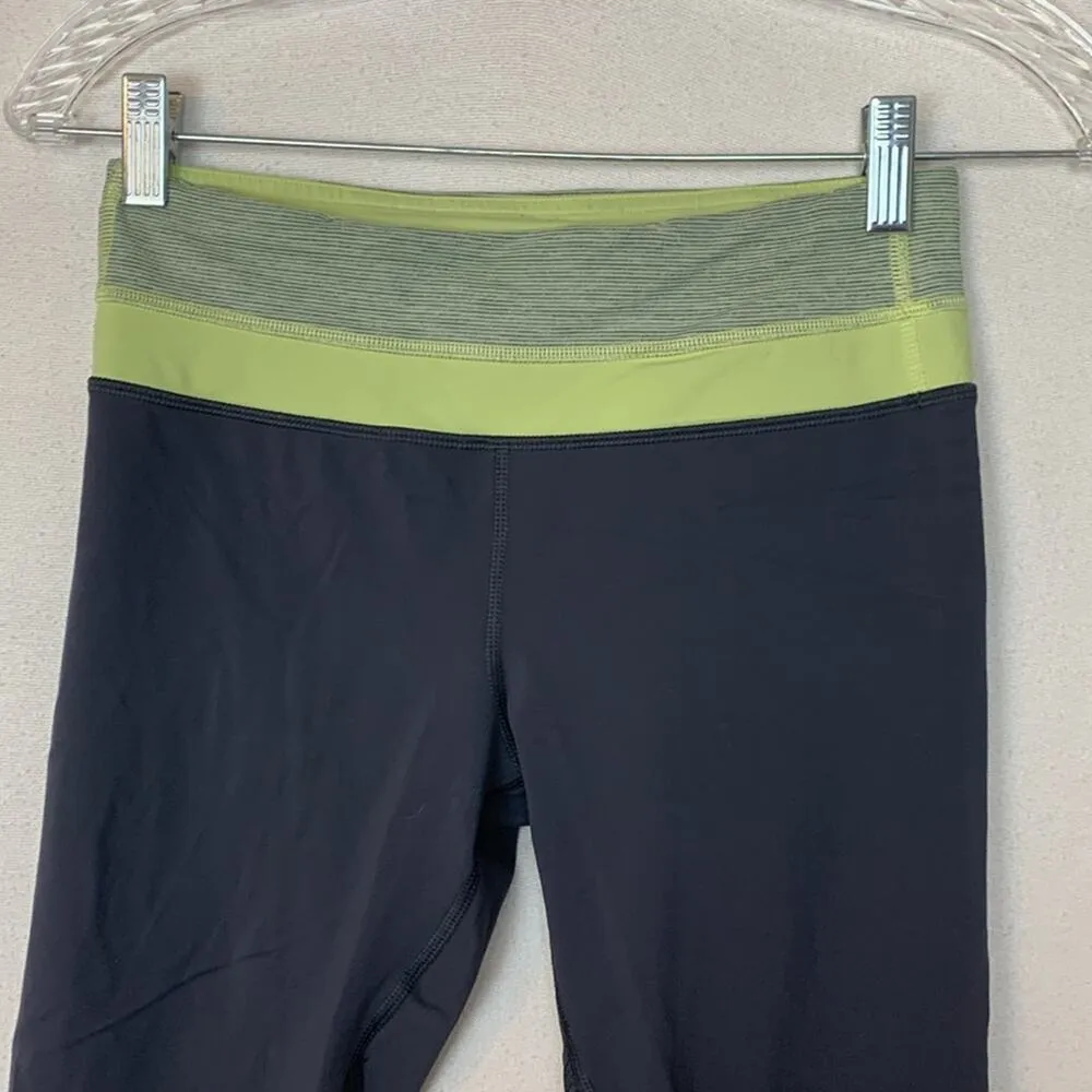 Lululemon size 4 small run inspire crop leggings gray yellow workout gym - Image 5