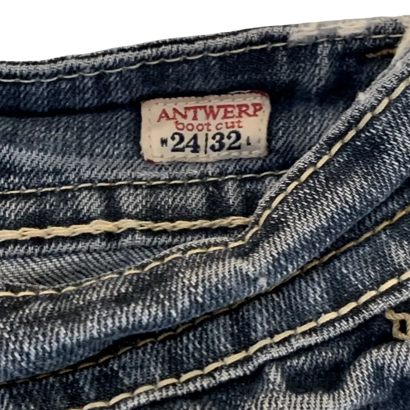 MEK Denim Antwerp Distressed Bootcut Jeans Size 24/32 - Image 4