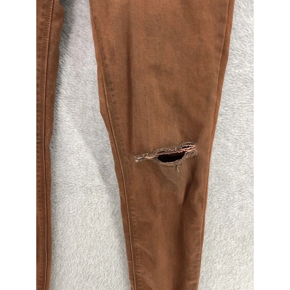 JustBlack Women's Pants Distressed Brown Size 27 Skinny Cotton Blend USA Made - Image 7