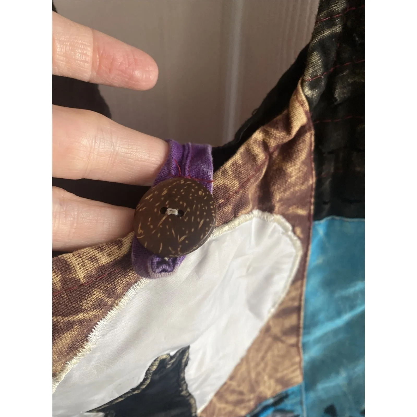 Boho Cross Body Patchwork Shoulder‎ Bag Hippie Wolf Moon Howl Newspaper Bag - Image 4