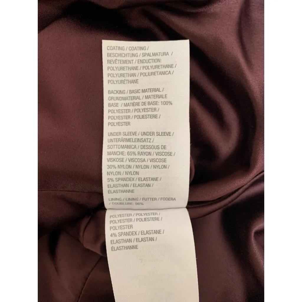 G.I.L. Womens Faux Leather Jacket Size M Burgundy Brown Size M - Image 7