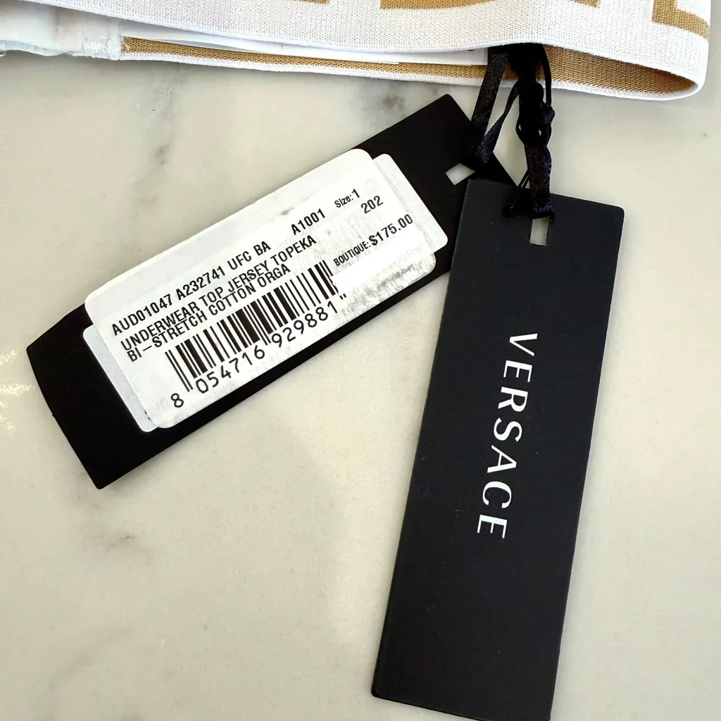 Versace  Greca Border Triangle Bralette - Image 5