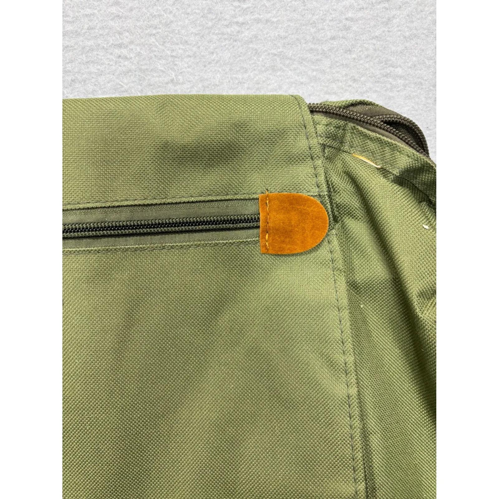 Living Traveling Share Green Canvas Backpack Bag Fold Over Top Zip Pockets - Image 4