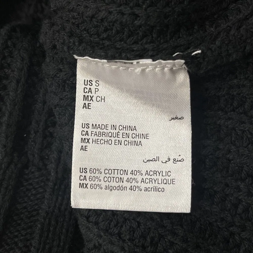 INC International Concepts Small Sweater Cowl Neck Rhinestones Long Sleeve Black - Image 8