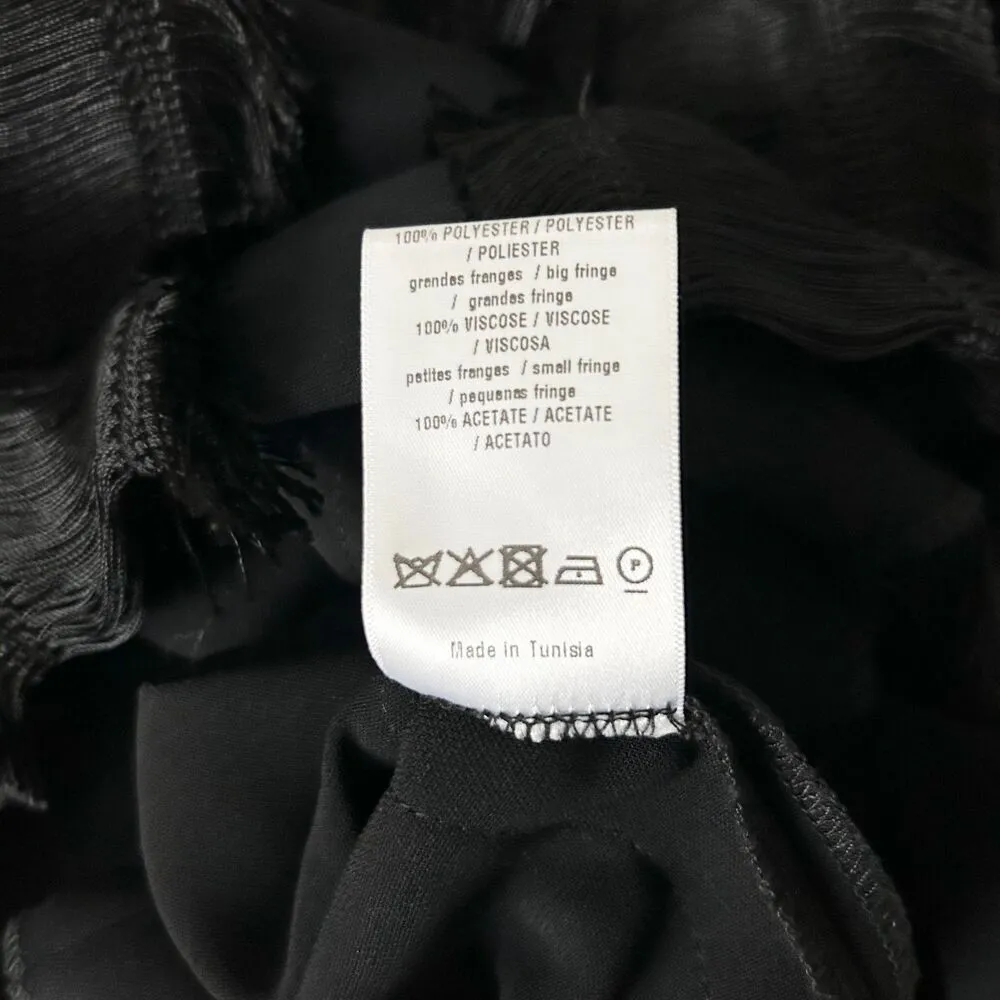 Sandro Rogee Fringe Cocktail Mini Dress in Black Size 1 Sandro 4 US - Image 6