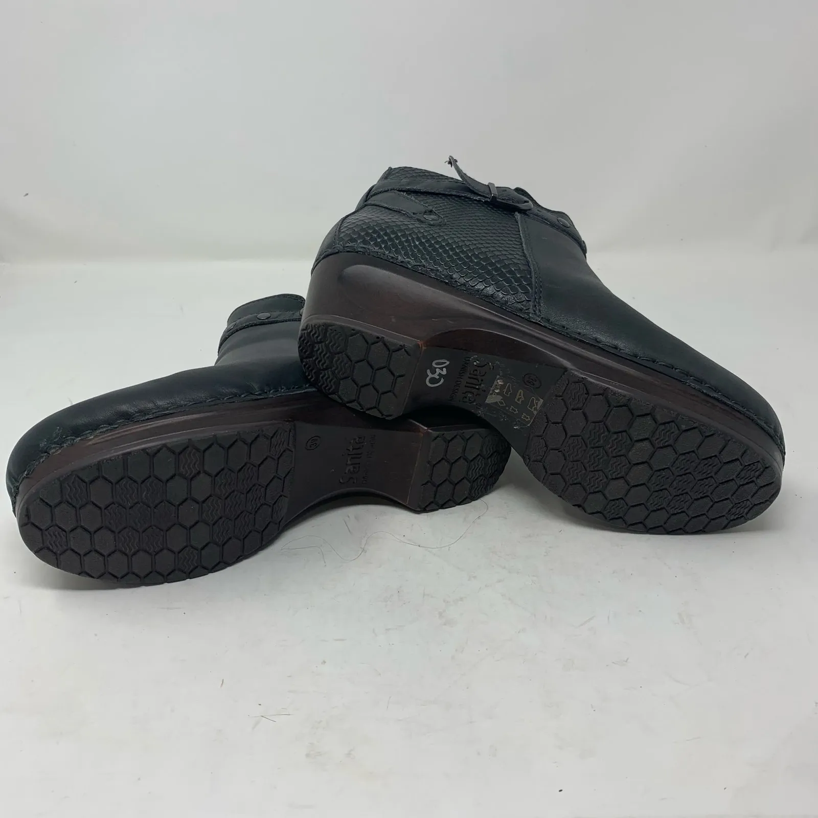 Sanita Dakota Size 39 Dark Pewter Charcoal Grey Leather Boots Ankle Booties Zip Gray - Image 6