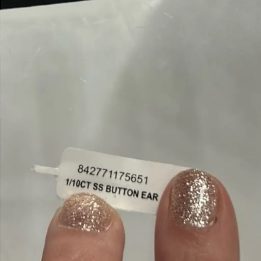 Sterling Silver Diamond Stud Earrings - Image 12