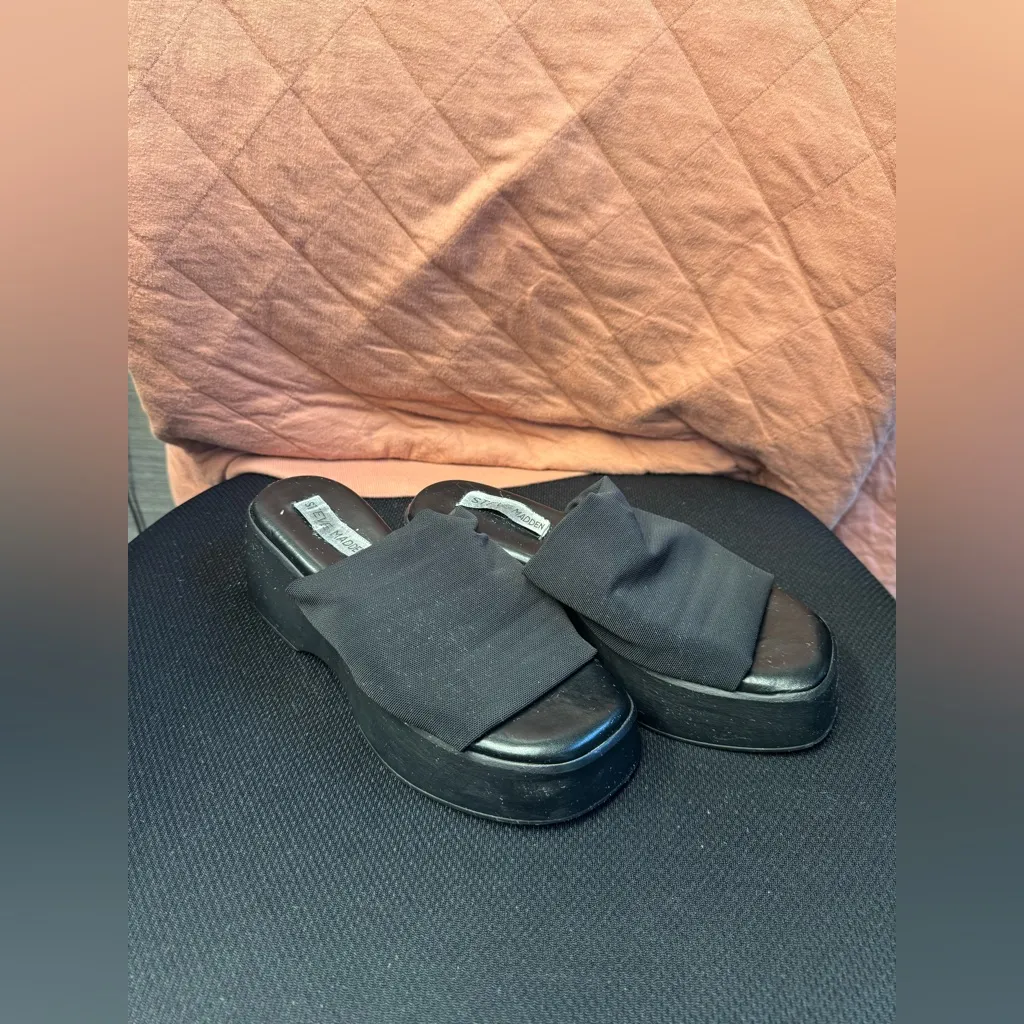 Steve Madden Black Platform Mules - Image 2