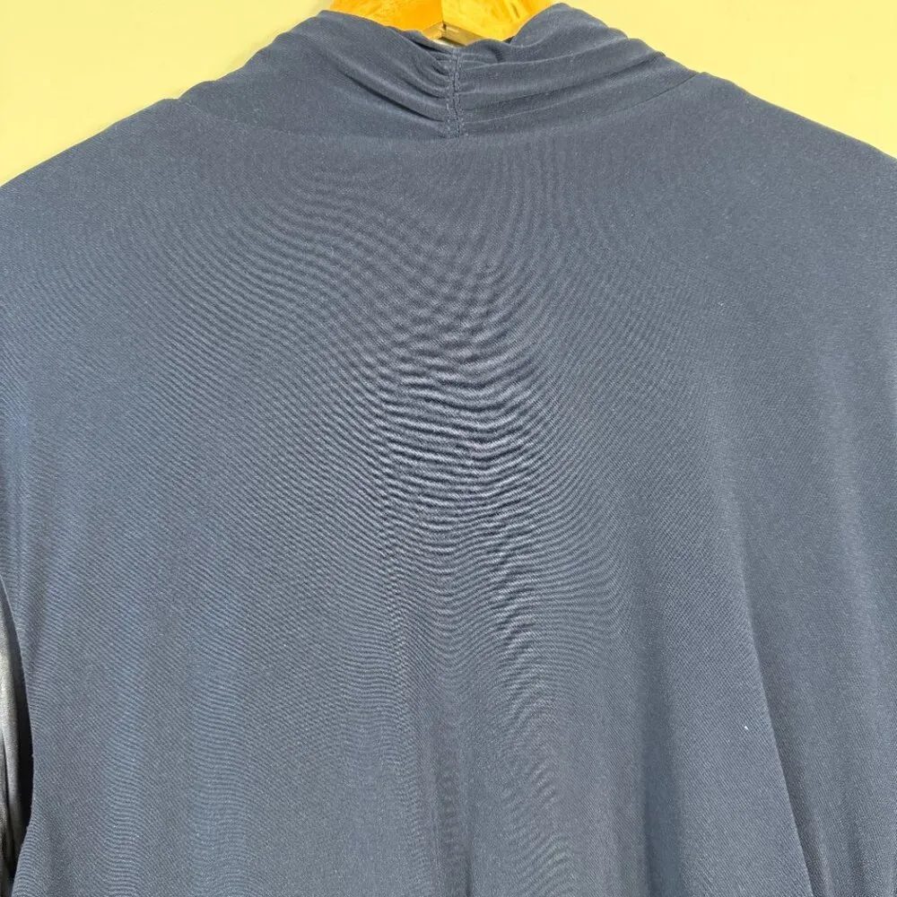 NWT Adrianna Papell Cowl Neck Draped Maxi Dress Women's 16W Navy Gown Sparkly - Image 13