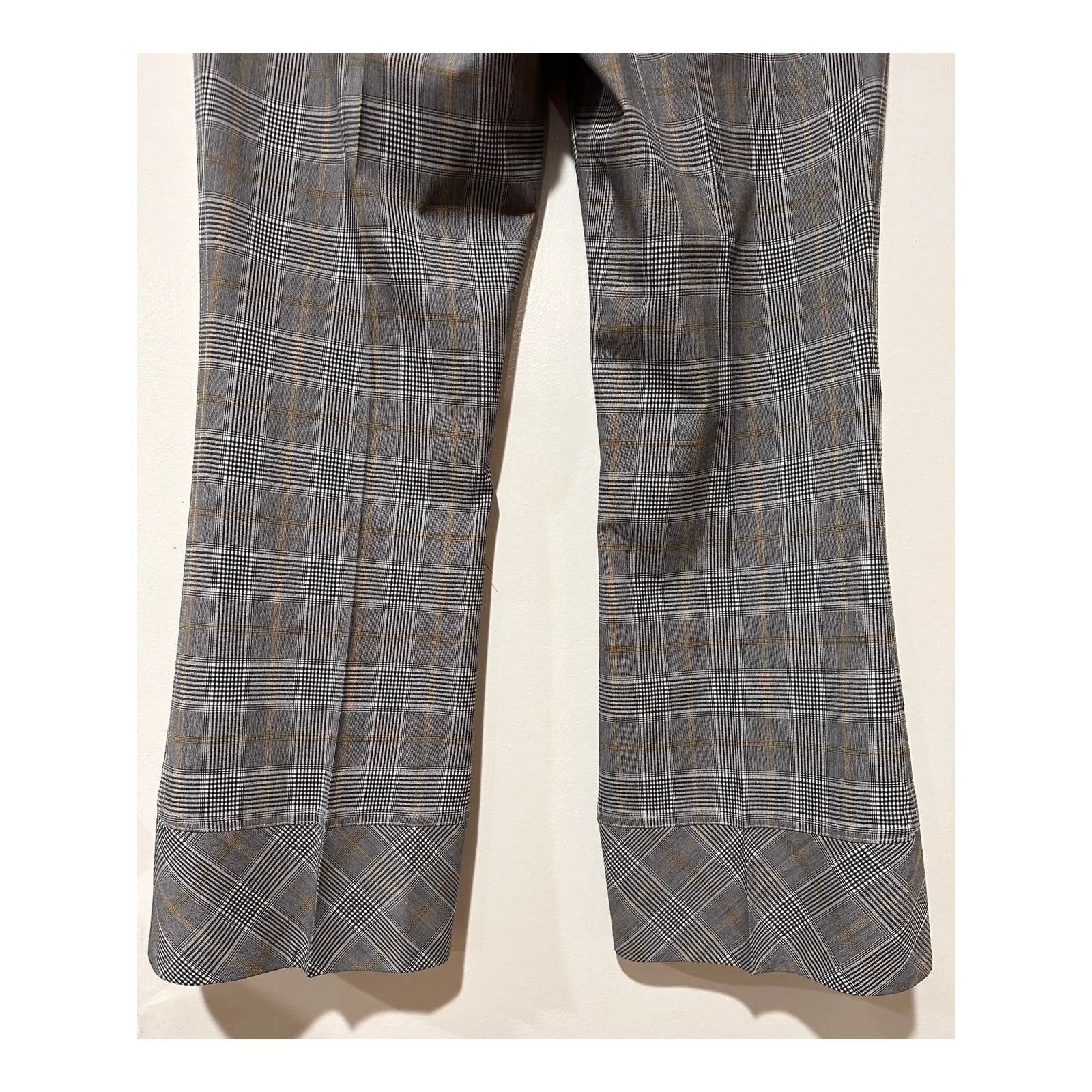 Robert Rodriguez Plaid Crop Flare-Hem Tailored Trousers Size 4 Mid Rise Dressy - Image 13