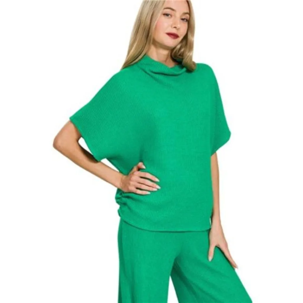 nwt Zenana Sweater Mock Neck Top & Long Pants‎ Set - Image 2