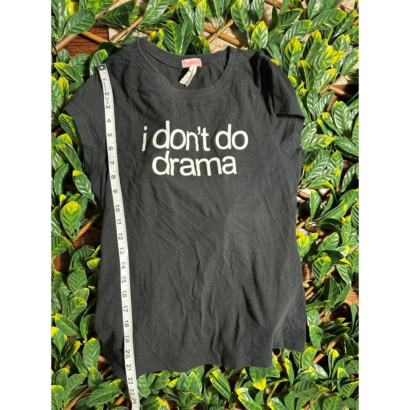 Vintage y2k I Dont Do Drama Black T Shirt Sz Small - Image 7