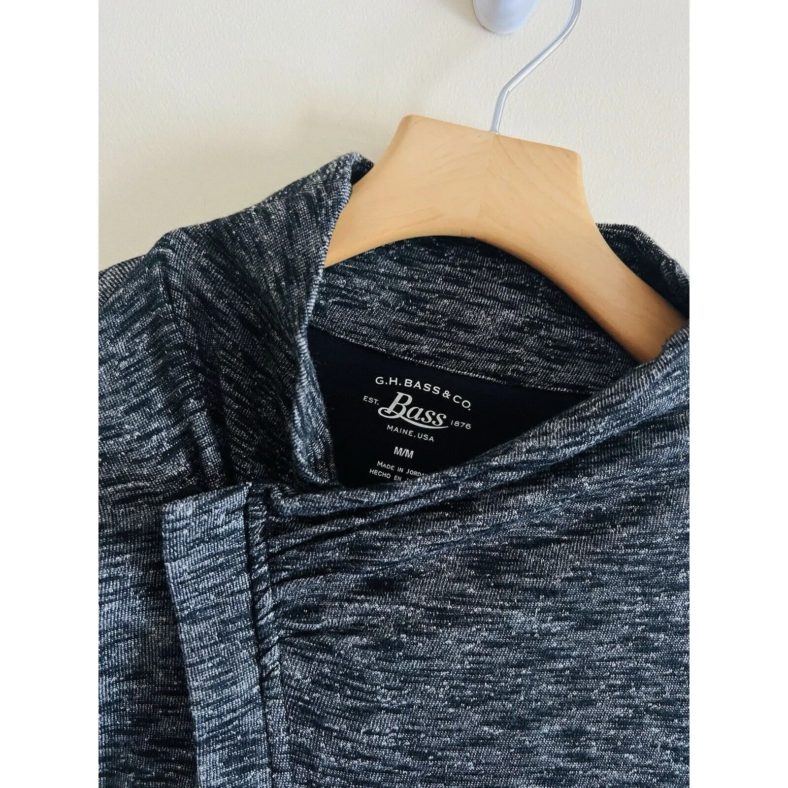 GH Bass & Co Womens M Full Zip Jacket Heathered Front Pocket Gray Lightweight Size M - Image 2