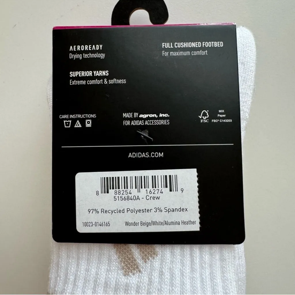🤎NWT•Adidas Womens ClimaCool Crew Socks(3PK)•Cushioned Breathable•Size:5-10🤎 - Image 3