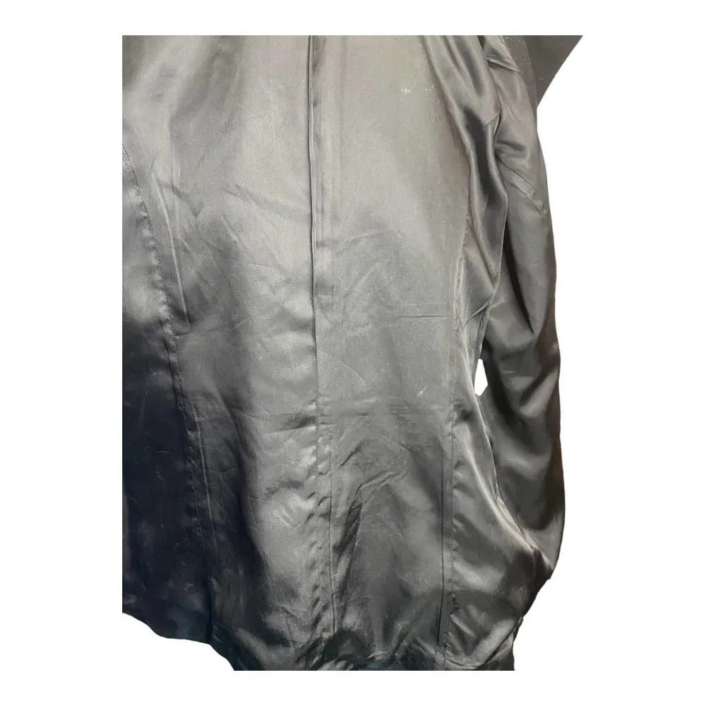 Liz Claiborne 100% Wool Coat Jacket 8 Black Winter Wear Double Breasted Peacoat - Image 6