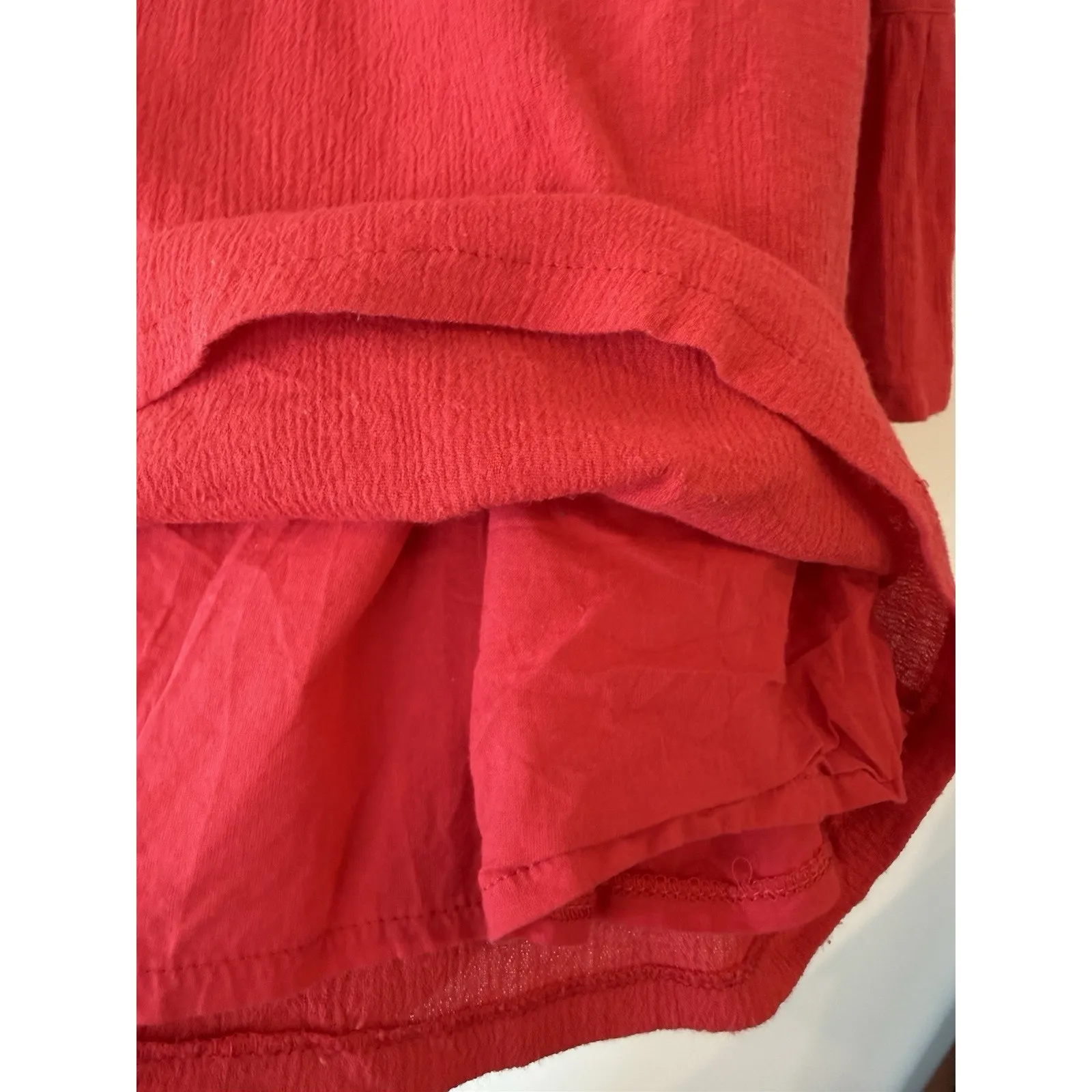 Vava by Joy Han Embroidered Top Red size Small off shoulder bohemian blouse - Image 7