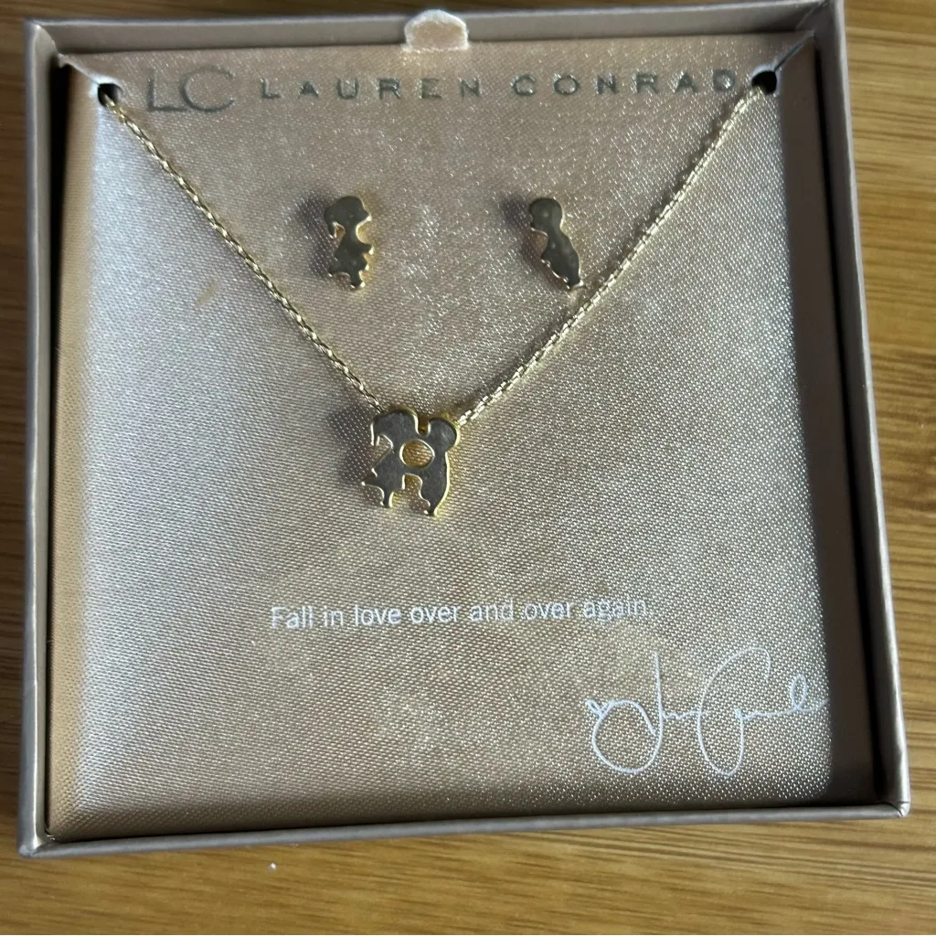 Gold Pendant and Earring Set - Image 4