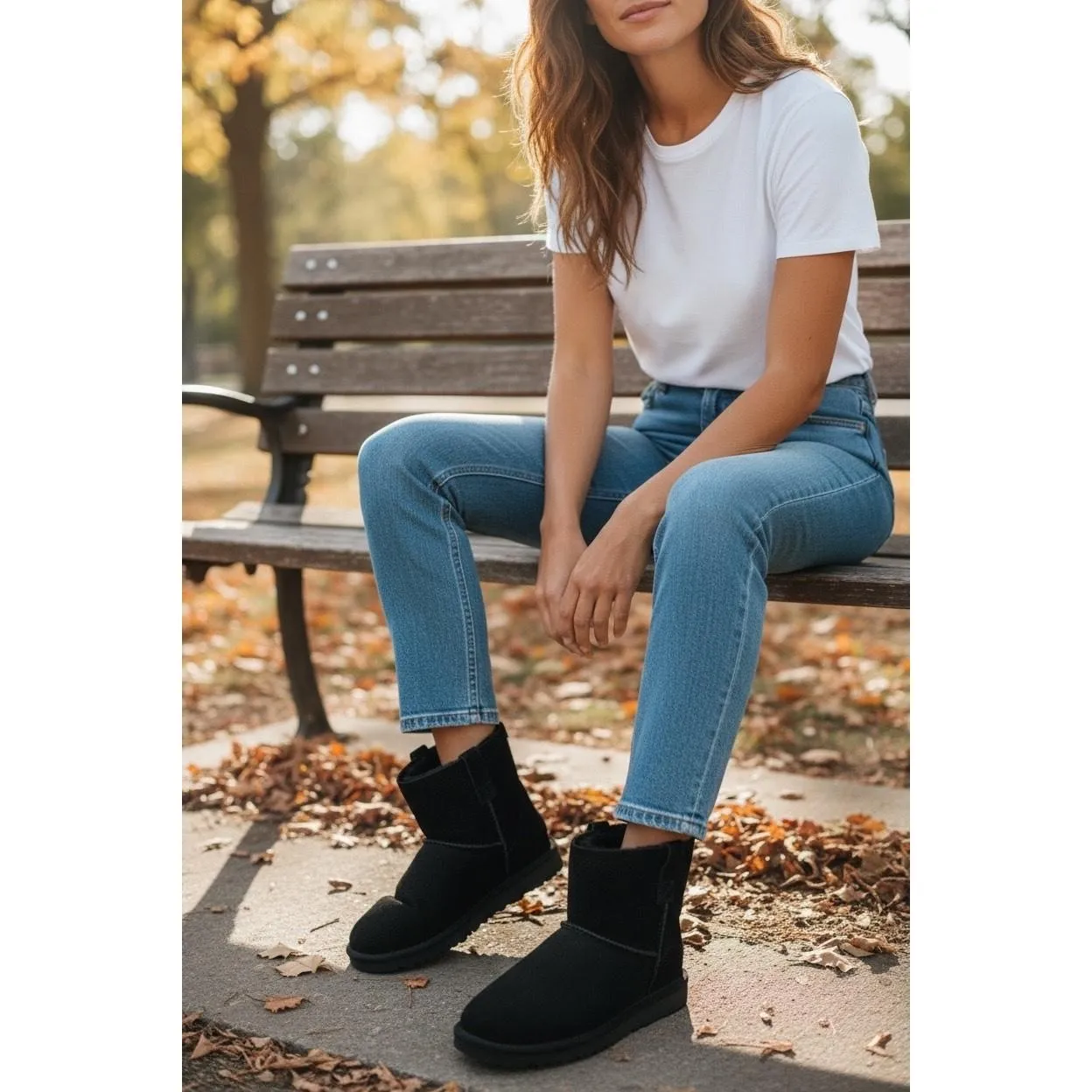 Ugg Ankle Boots Women's Black Classic Unlined Mini Cozy Casual Size 6 - Image 2