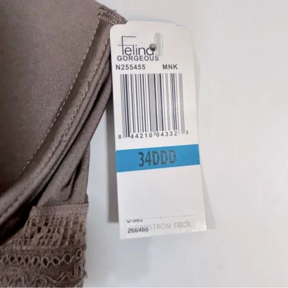 Felina ‎ Paramour Gorgeous Memory Foam Bra Size 34DDD NWT - Image 11