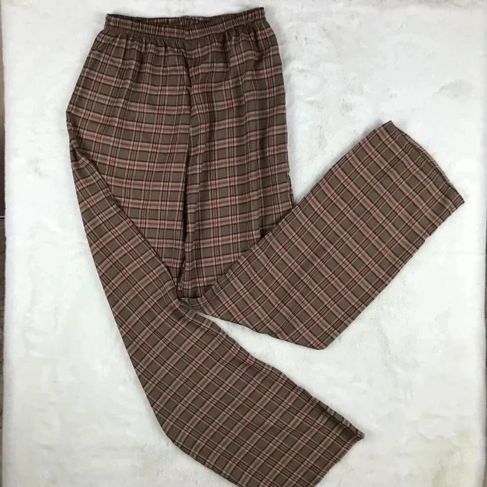 PRETTYLITTLETHING Plaid Woven Casual Pull-on Pants NEW US 6 - Image 8