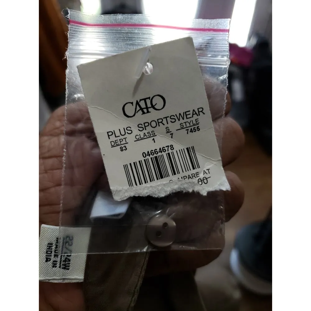 Cato Woman 22/24W Brown Cotton Pintuck Tunic Blouse Lace Trim Long Sleeve Top - Image 13